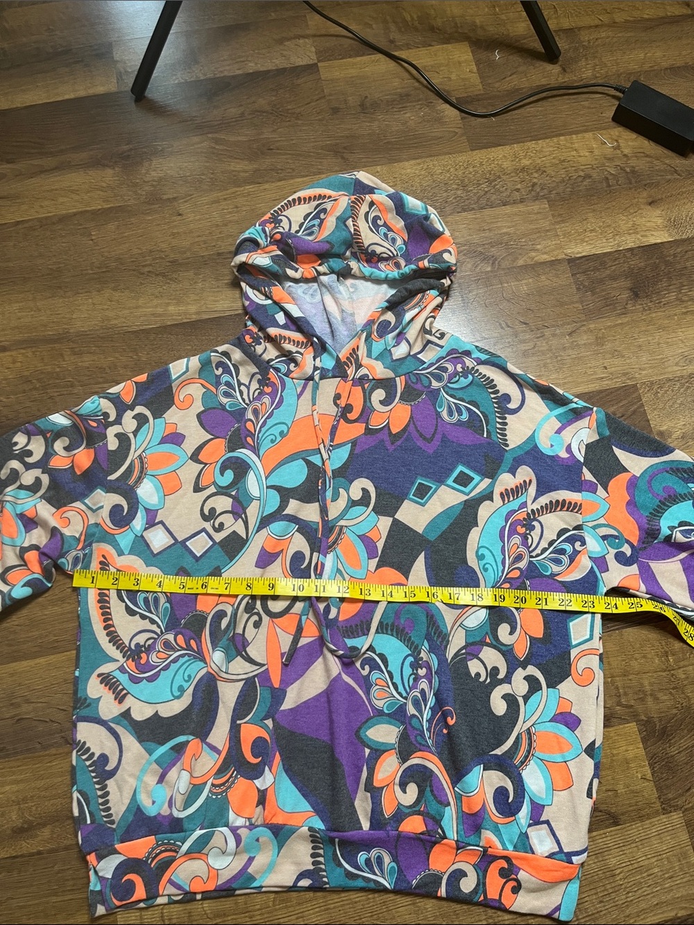 Psychedelic Groovy Dear Scarlett Multicolor Paisley Hoodie Size Medium - Picture 5 of 7
